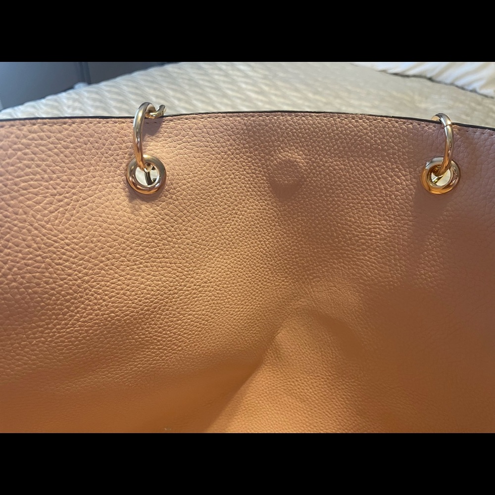 Burgundy misc bag with gold chain handles.
